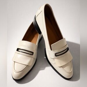 Balenciaga Patent Leather Loafers w/ black accent, white, GUC, 37
